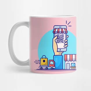 Online Shopping Cartoon Vector Icon Illustration Mug